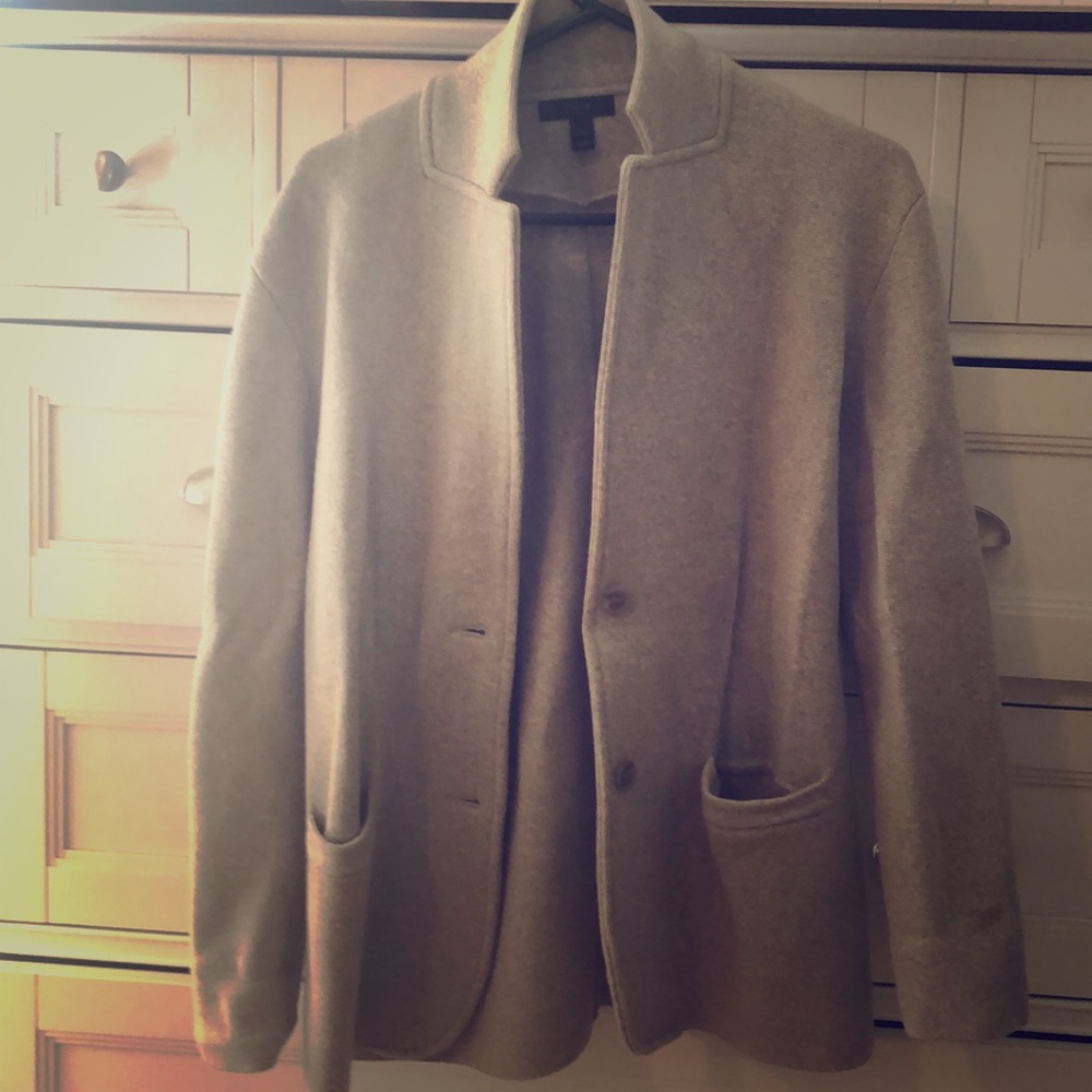 J.Crew merino wool sweater blazer.  Gray. Small